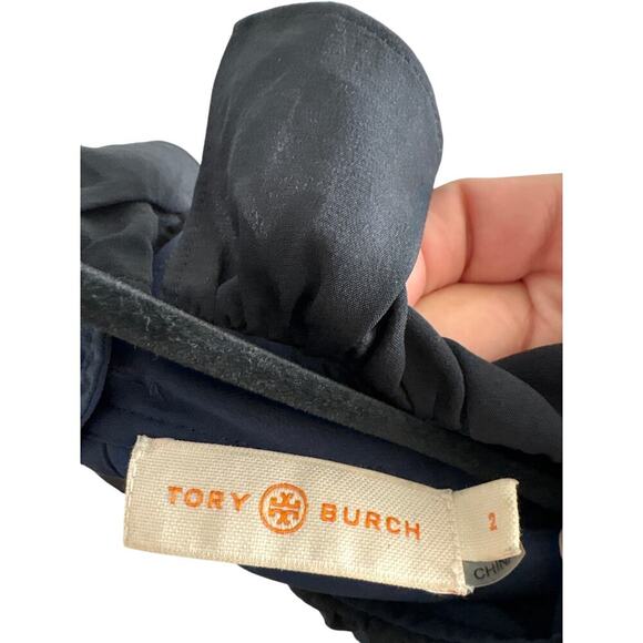 Tory Burch Ruffle Silk Blouse Sz 2 Romantic Academia Castlecore Top - Picture 3 of 9